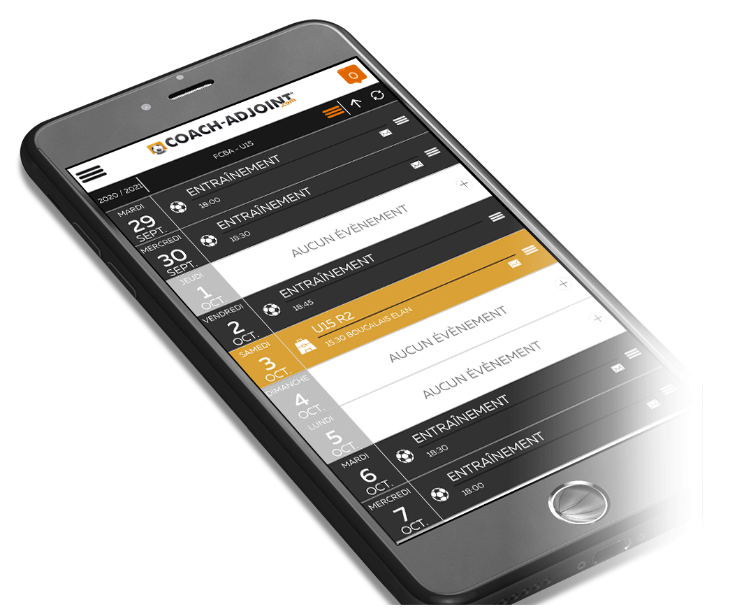 ecran smartphone application coach adjoint